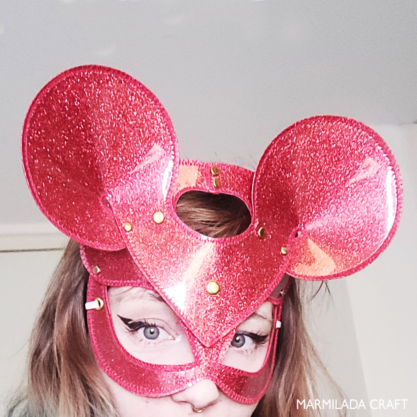 MICKEY MASK RED-GLITTER