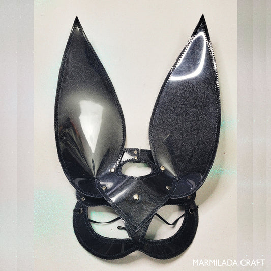 BUNNY MASK BLACK-GLITTER