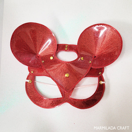 MICKEY MASK RED-GLITTER