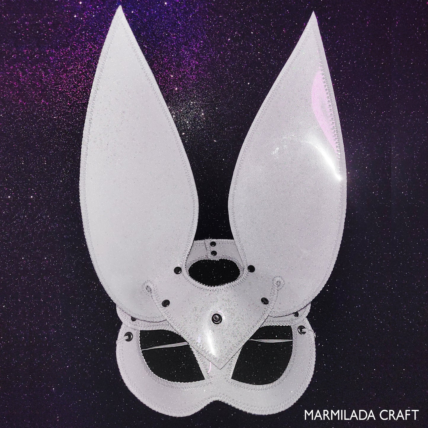 BUNNY MASK WHITE-GLITTER